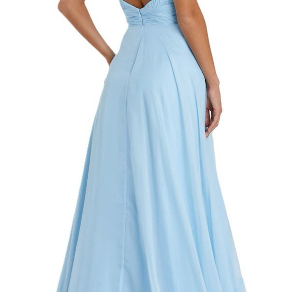 Mac Duggal Elegant One Shoulder Sky Blue Gown